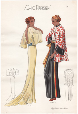 chic parisien fashion illustration 1934